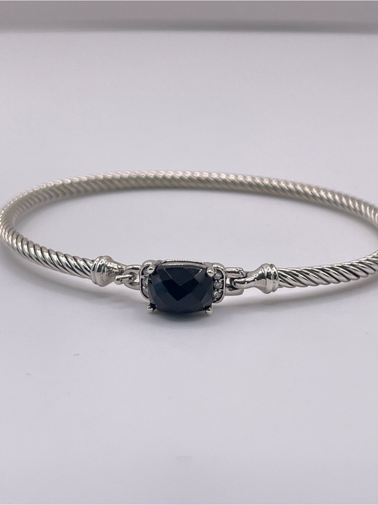 David Yurman Jewelry - David Yurman Black Onyx Petite Wheaton Bracelet with Diamonds